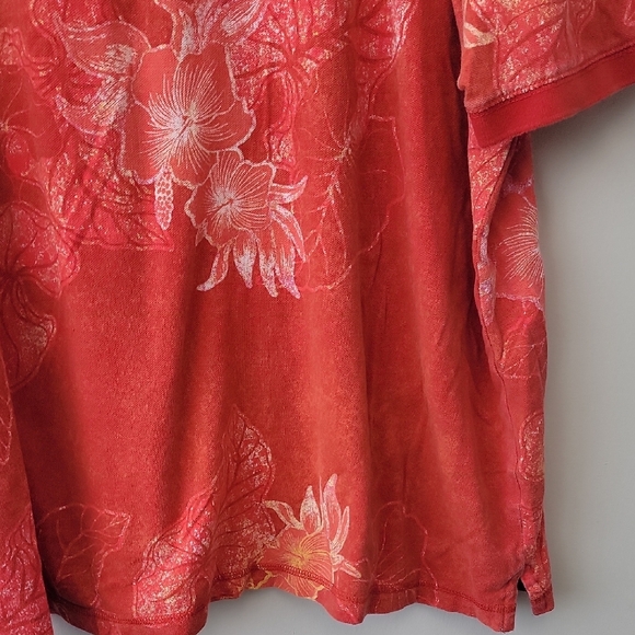 Saddlebred Orange and White Hawaiian Polo Shirt - Picture 5 of 13